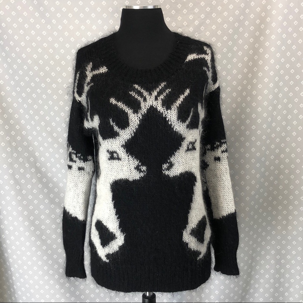 Bar III Mohair Deer Sweater